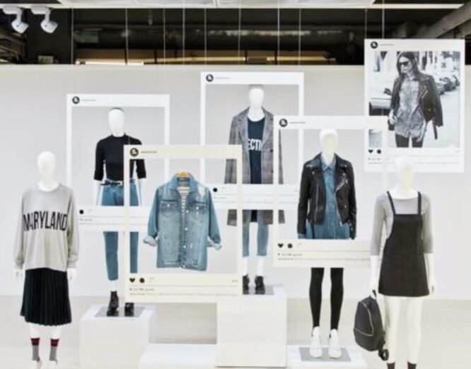 9 a display of mannequins in a store